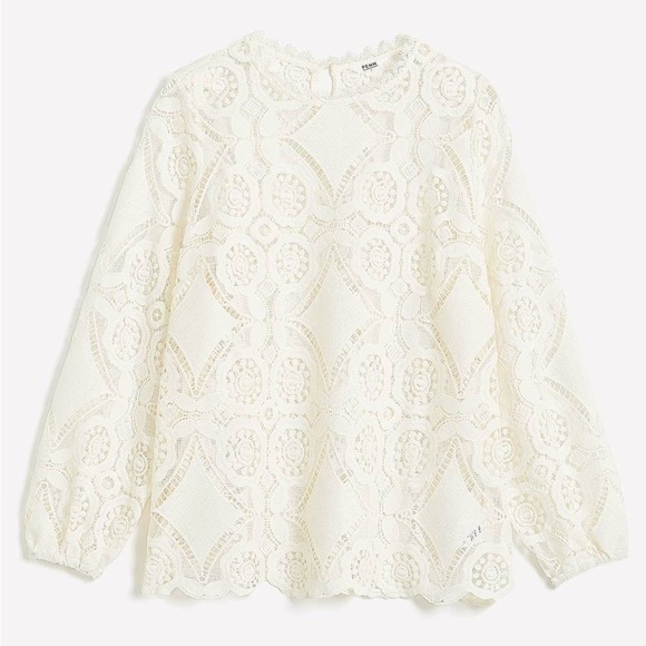 Pennington’s Crochet Blouse with Long Balloon Sleeves Size X - Picture 3 of 14